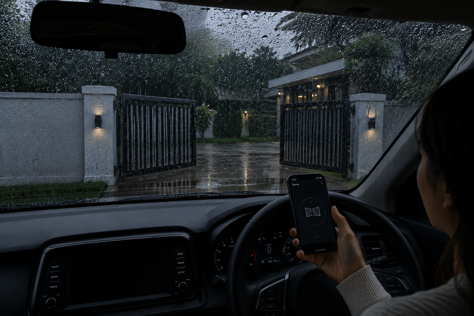Auto gate integration with mobile phone, solar system and intercom