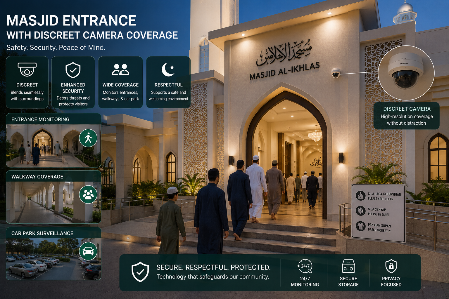 Security systems for mosque and community facilities Malaysia