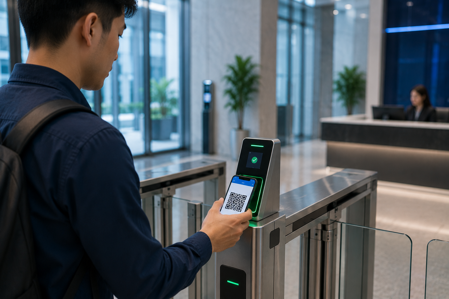 QR code access control entry system