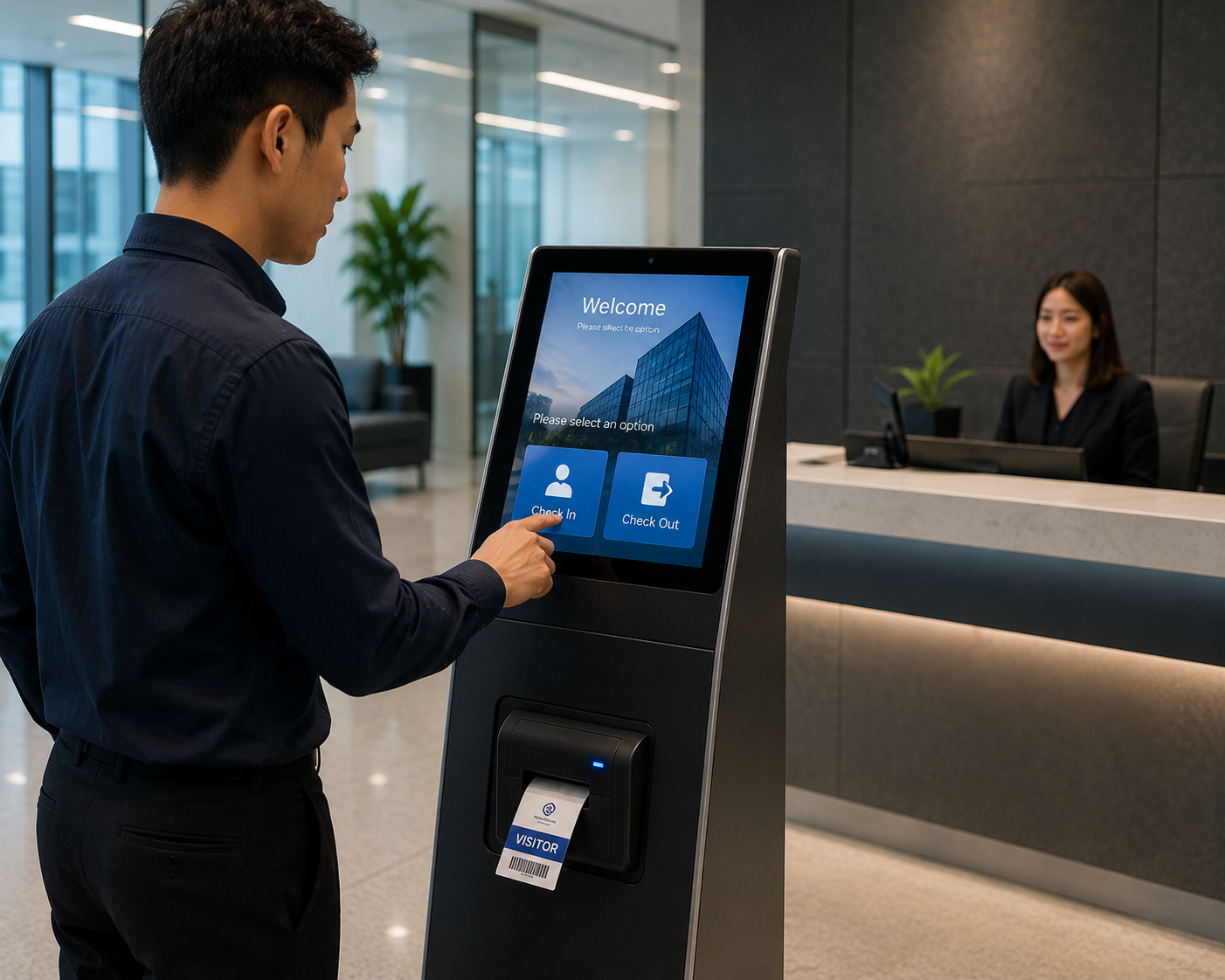 Visitor management system for corporate lobby
