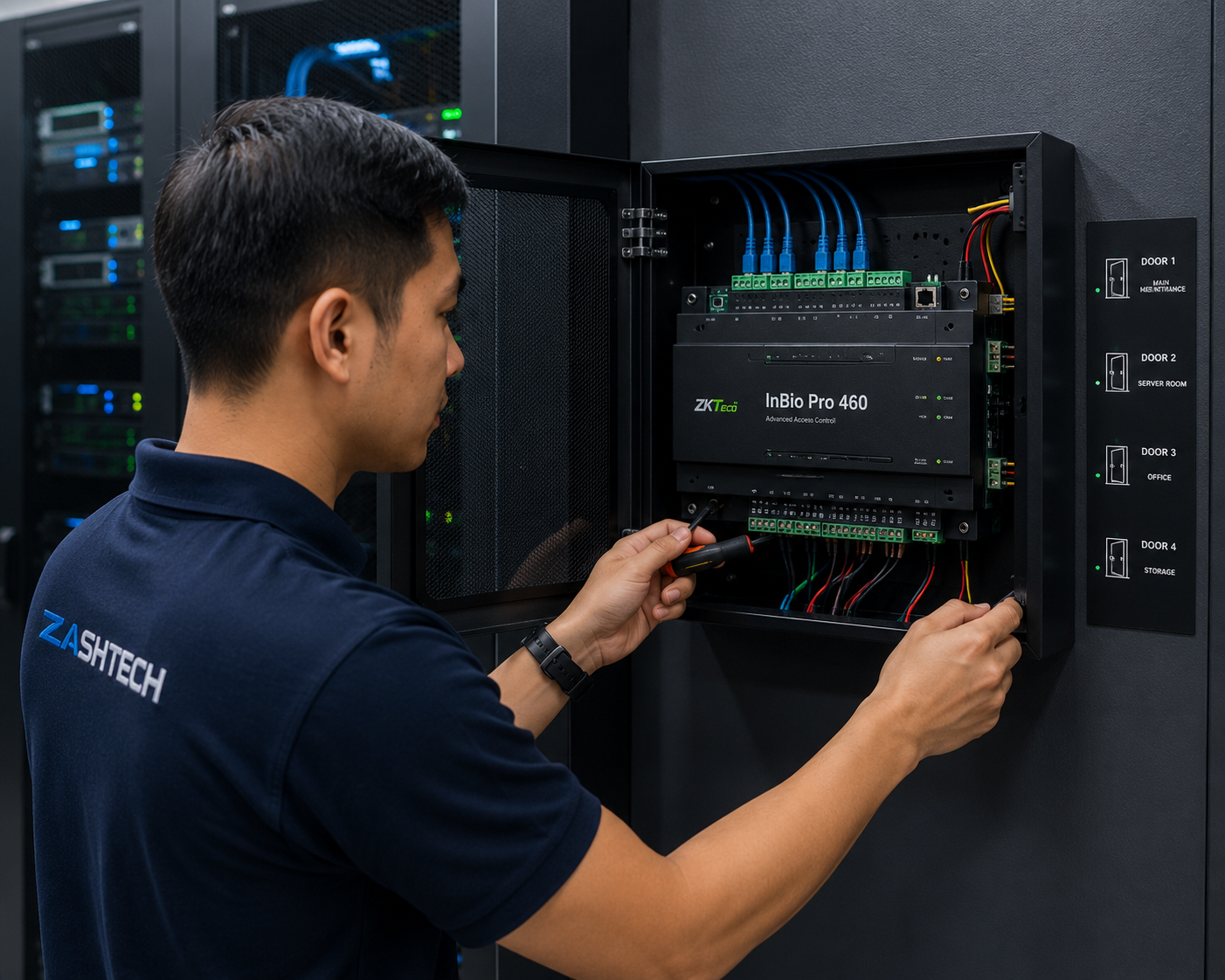 Lift access control system for commercial building